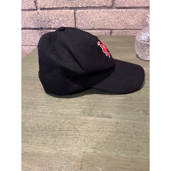 New York Mets Black Baseball Cap With Red Embroidered Logo Adjustable Fit 90% Ac - Picture 2 of 6